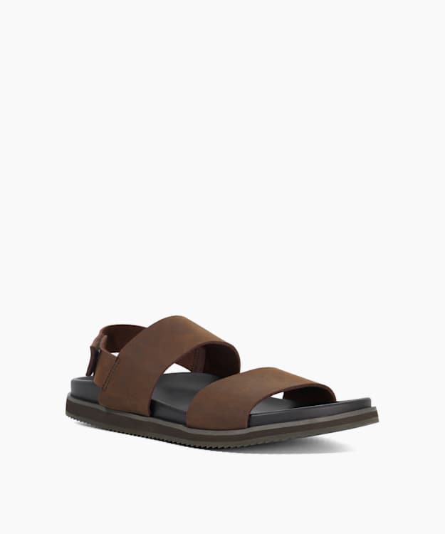 Dune London Idealistic - Brown Utilitarian Strap Leather Sandals
