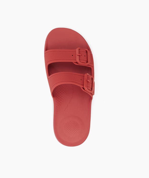 Dune London Iqushion Strap - Red Double Buckle Strap Sliders