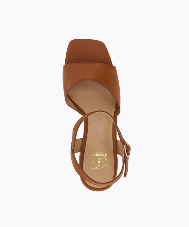 Dune London Jacuzzi - Tan Cork Heeled Platform Sandals