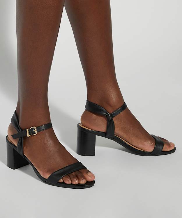 Dune London Jaliz - Black Wide Fit Block Heel Sandals