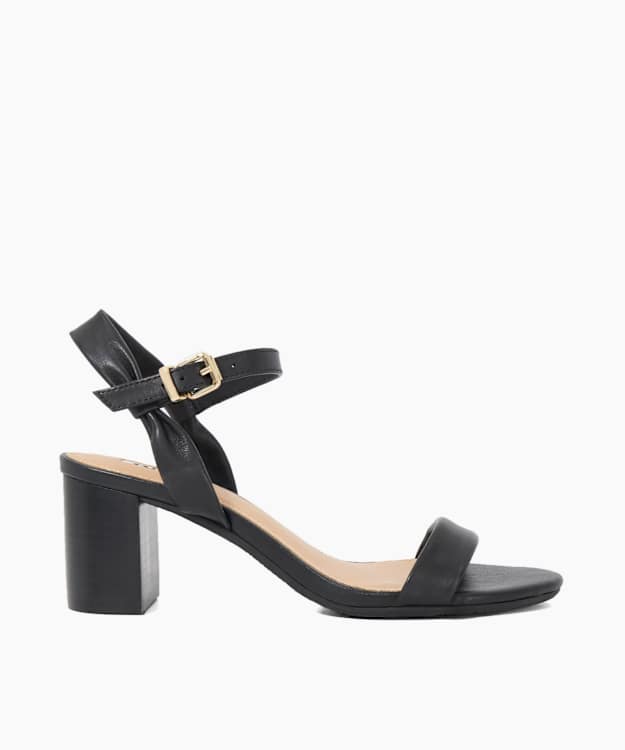 dune london Jaliz - Black Wide Fit Block Heel Sandals