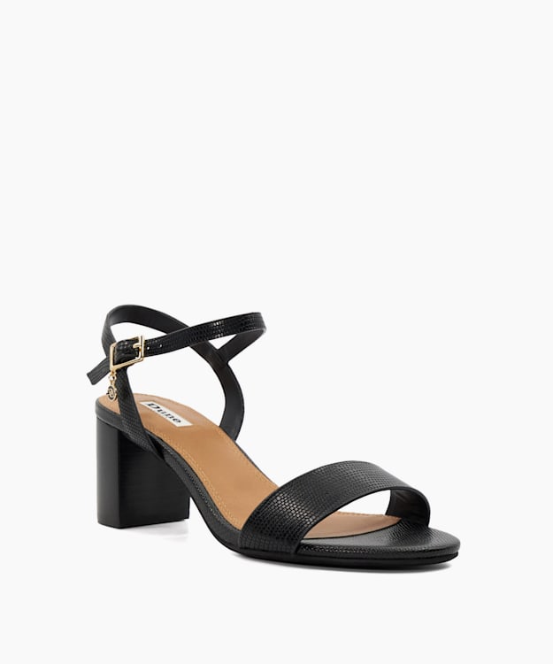 Dune London Jelly - Black Wide Fit Block Heeled Sandals