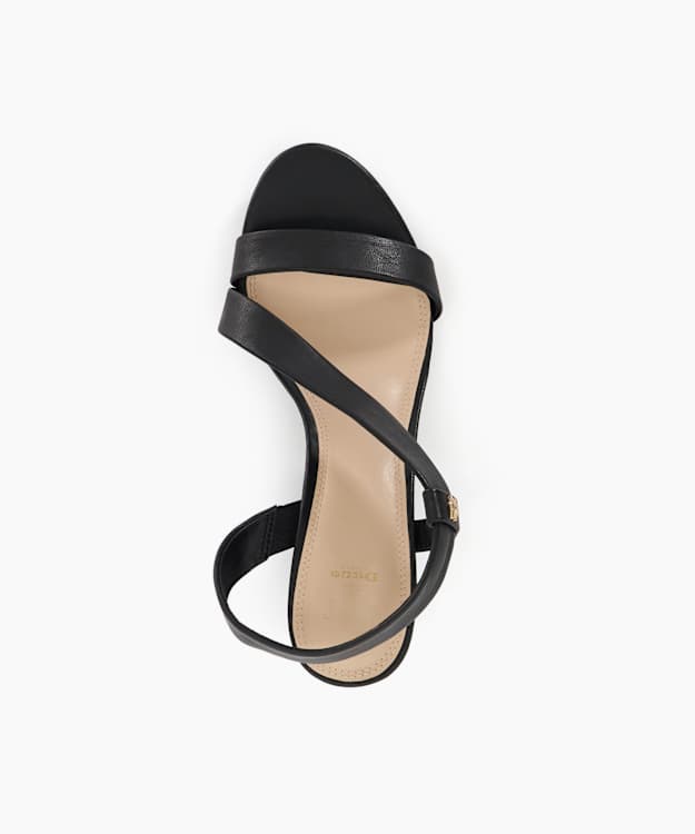 Dune London Jestered - Black Open Toe Crossover Strap Sandals