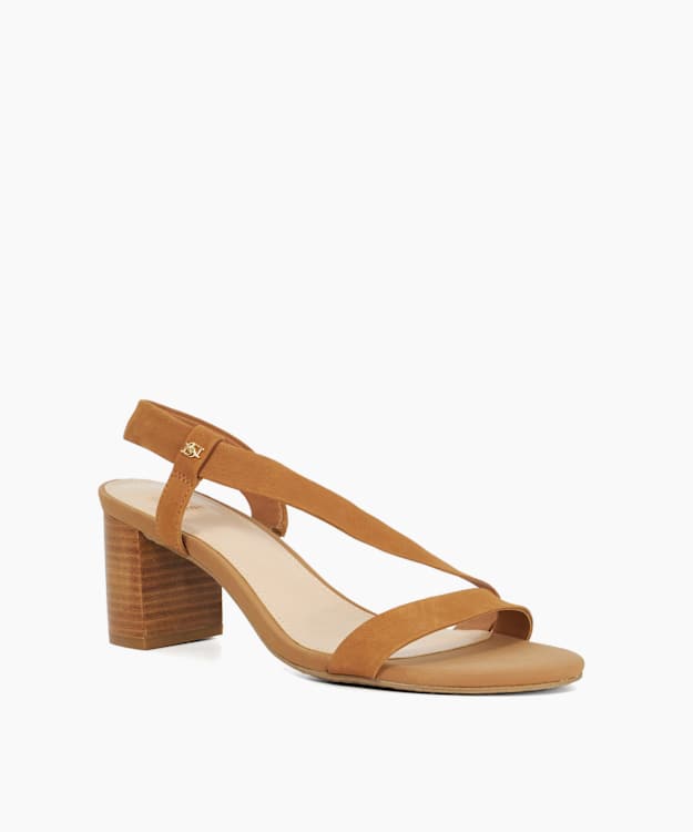 Dune London Jestered - Tan Open Toe Crossover Strap Sandals