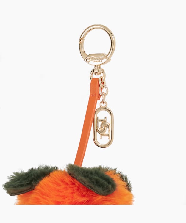 Dune London Juicie Bag Charm - Orange Textured Bag Charm