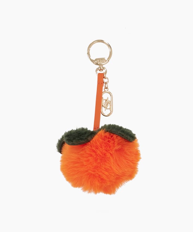 dune london Juicie Bag Charm - Orange Textured Bag Charm