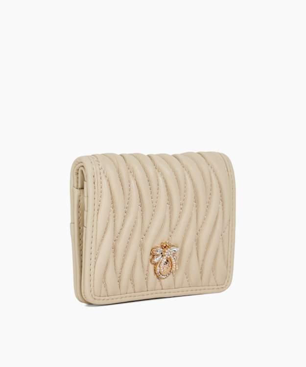 Dune London Kaci - Ecru Quilted Leather Dune Bug Purse