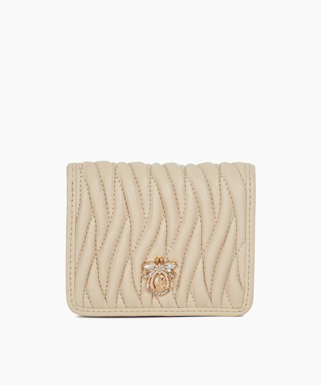 dune london Kaci - Ecru Quilted Leather Dune Bug Purse