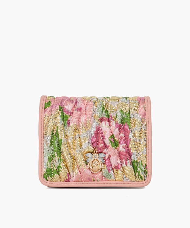 dune london Kaci - Pink Quilted Floral Dune Bug Purse