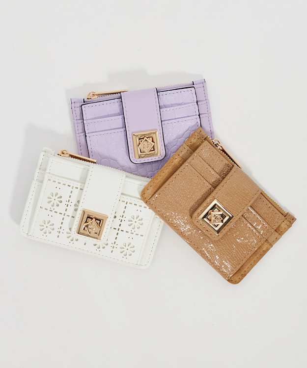 Dune London Karra - White Turn Lock Cardholder Wallet