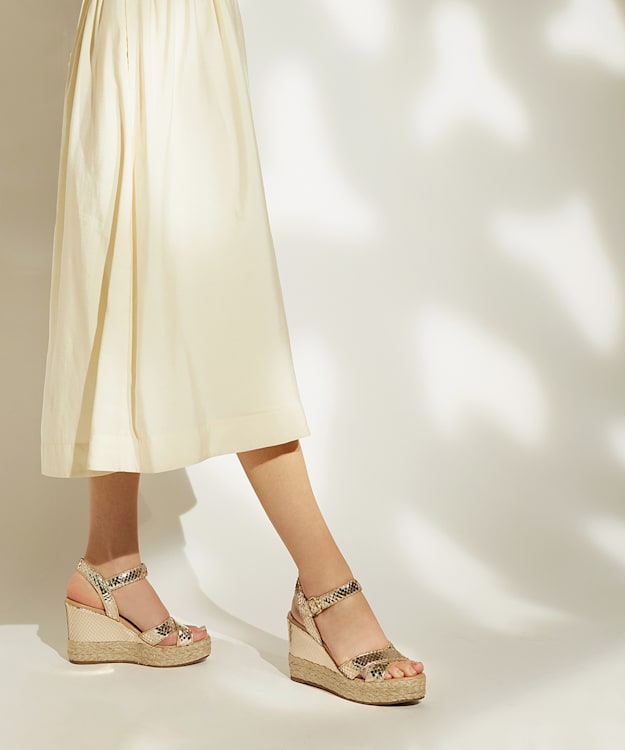Dune London Kind - Gold Espadrille-Wedge-Heel Sandals