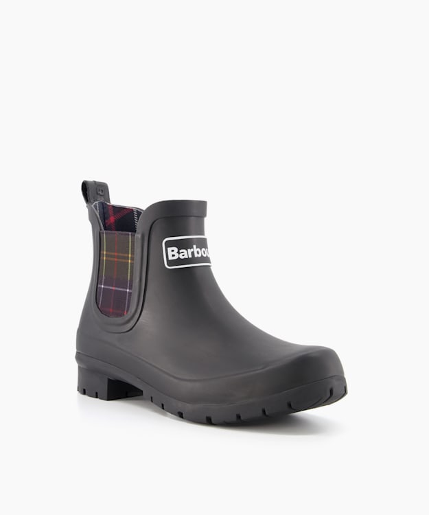 Dune London Kingham - Black Check Trim Ankle Length Wellies