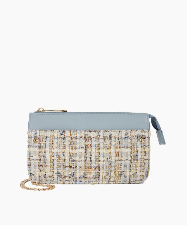 dune london Kingstono - Blue Boucle Purse With Chain Handle
