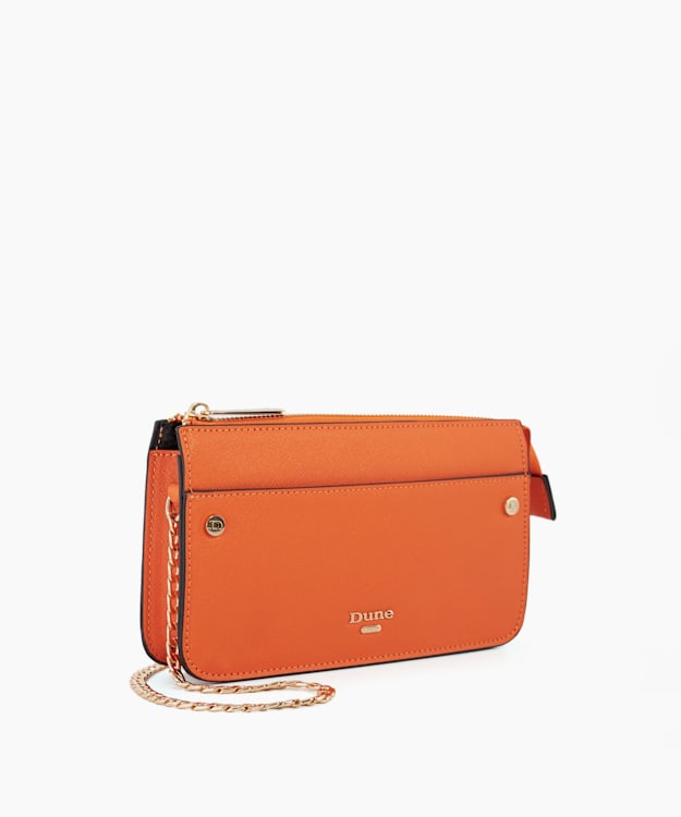 Dune London Kingstono - Orange Boucle Purse With Chain Handle