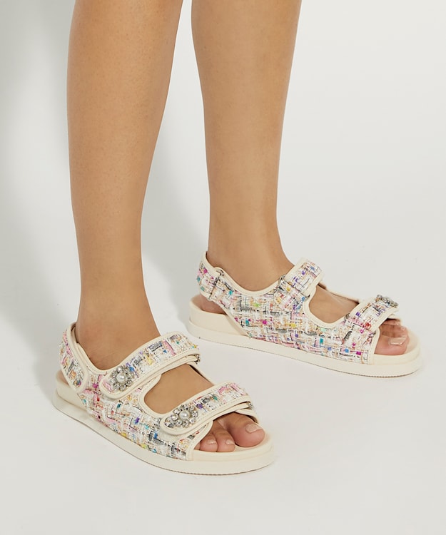 Dune London Lamara - Multi Double Strap Embellished Sandals