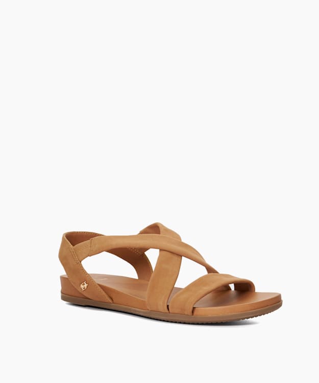 Dune London Landies - Camel Wide Fit Casual Nubuck Sandals