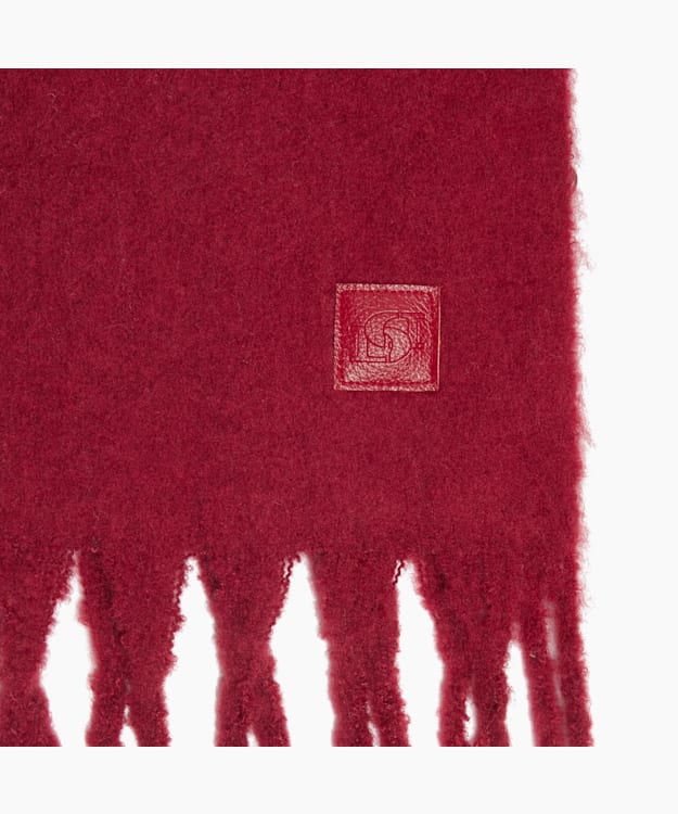 Dune London Lavigne - Burgundy Chunky Fringe Trim Scarf