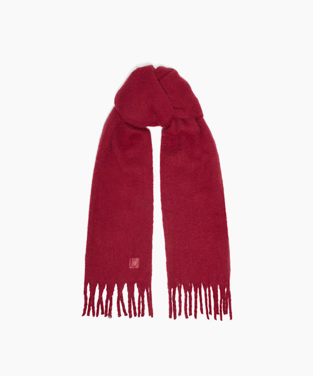 dune london Lavigne - Burgundy Chunky Fringe Trim Scarf