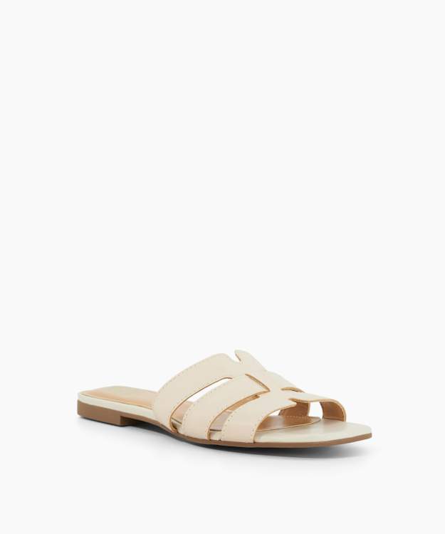 Dune London Layyla - Ecru Stitch Detail Open Toe Sandals