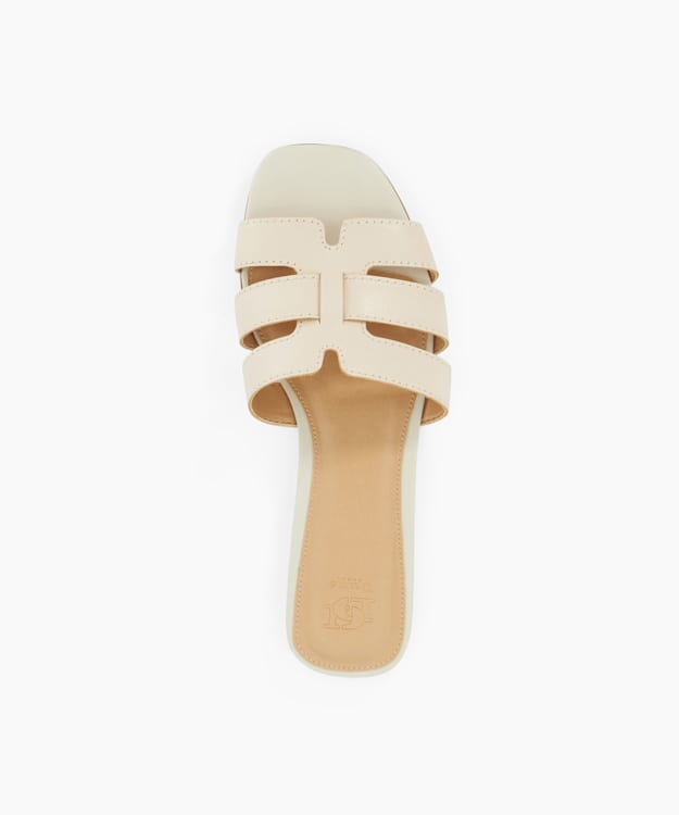 Dune London Layyla - Ecru Stitch Detail Open Toe Sandals