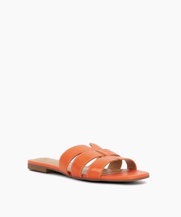 Dune London Layyla - Orange Stitch Detail Open Toe Sandals