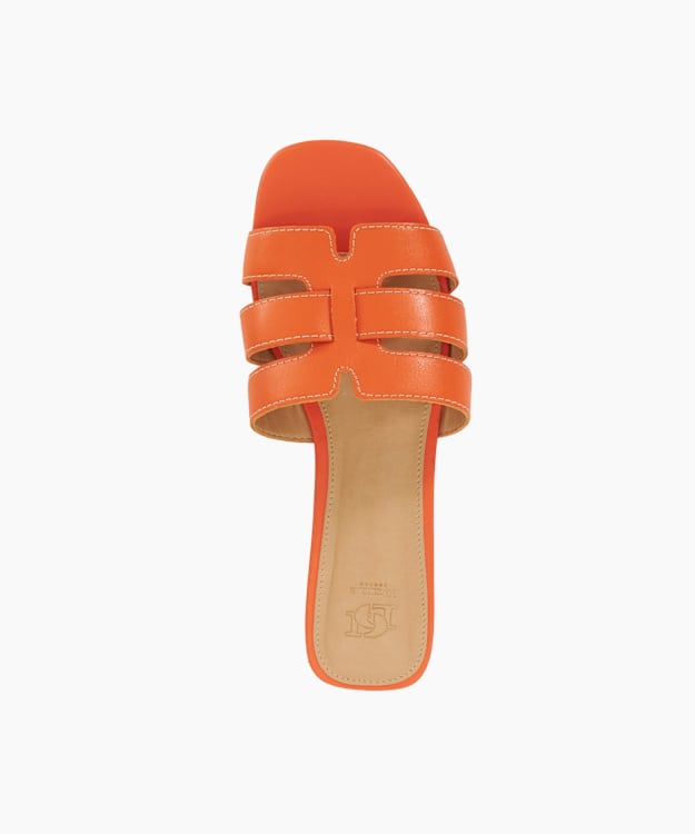 Dune London Layyla - Orange Stitch Detail Open Toe Sandals