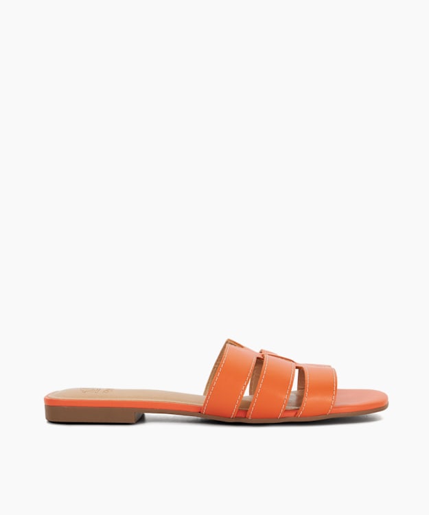 dune london Layyla - Orange Stitch Detail Open Toe Sandals