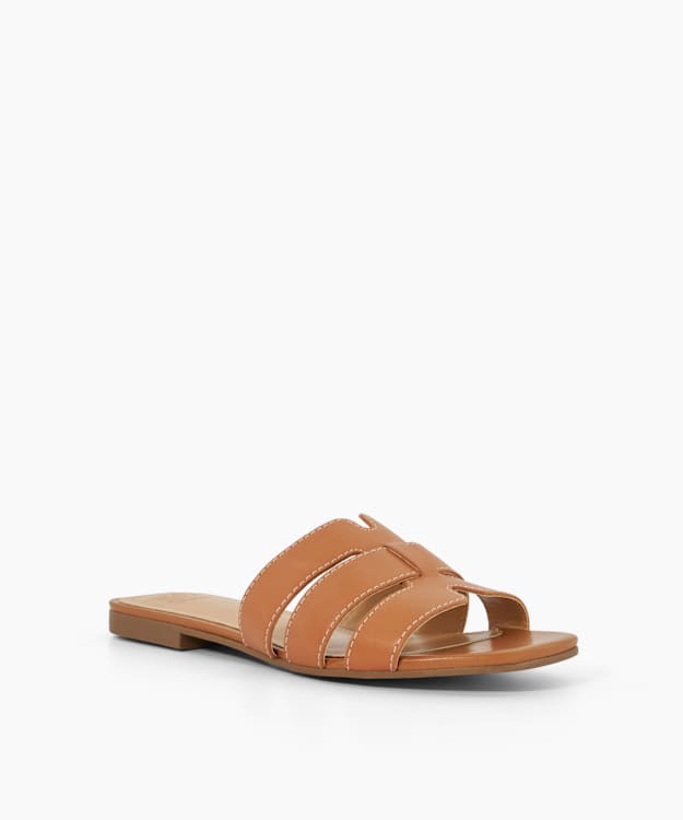 Dune London Layyla - Tan Stitch Detail Open Toe Sandals