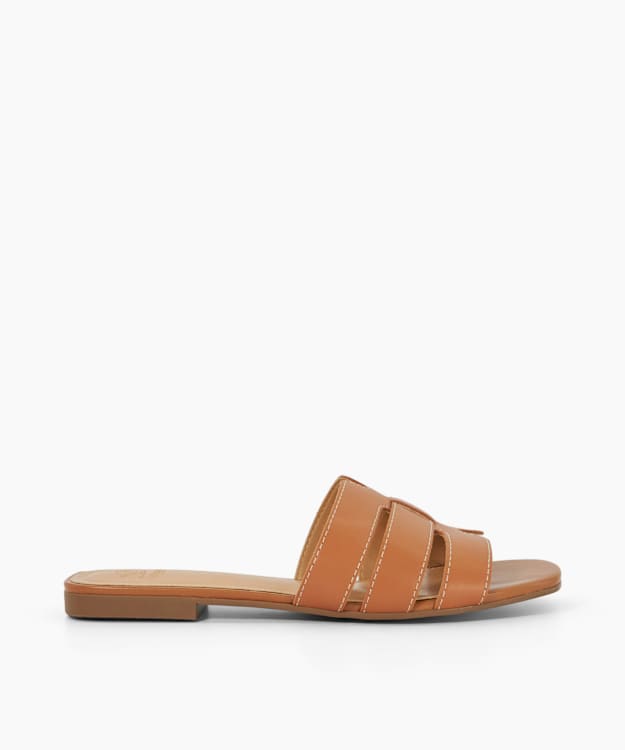 dune london Layyla - Tan Stitch Detail Open Toe Sandals