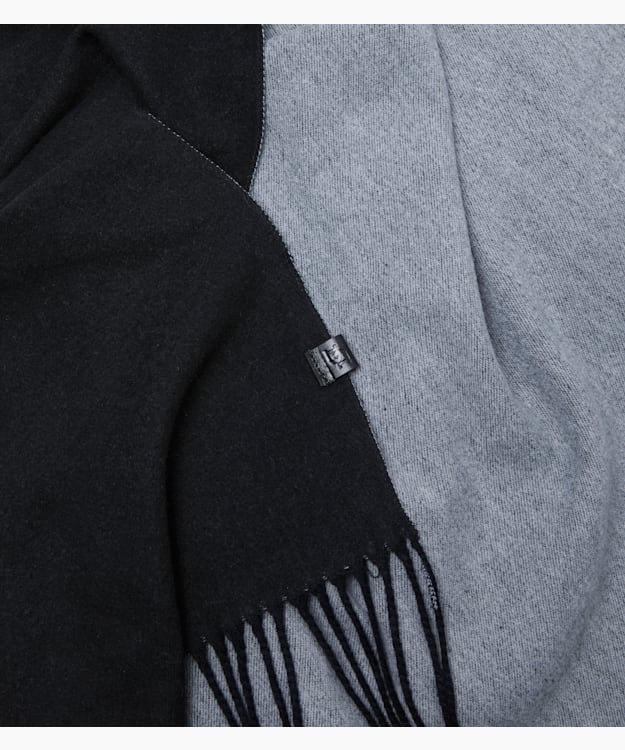 Dune London Leslie - Black Colour-Block Fringed Scarf