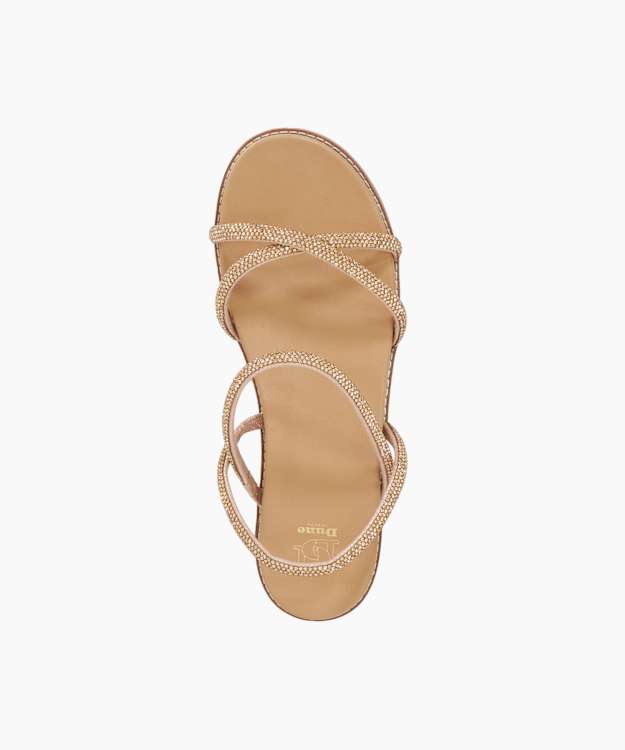 Dune London Levia - Blush Diamante Crossover Strap Sandals