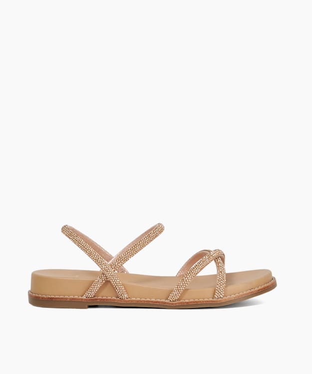 dune london Levia - Blush Diamante Crossover Strap Sandals