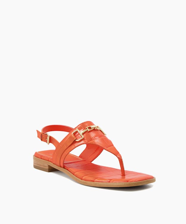 Dune London Lexley - Orange Casual Thong-Strap Sandals