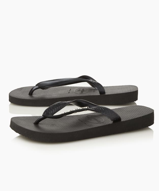Dune London Logo Flip Flops - Black Havaianas Metallic Logo Flip Flops