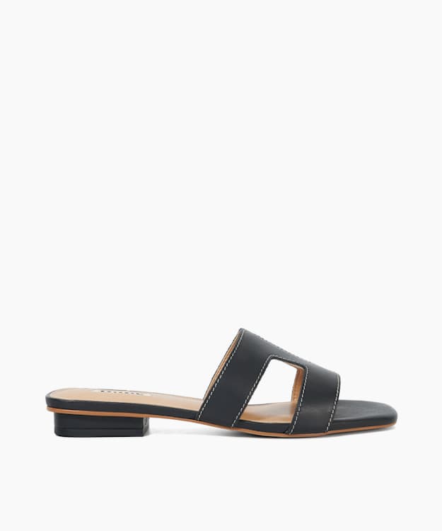 dune london Loupe - Black Wide Fit Smart Slider Sandals