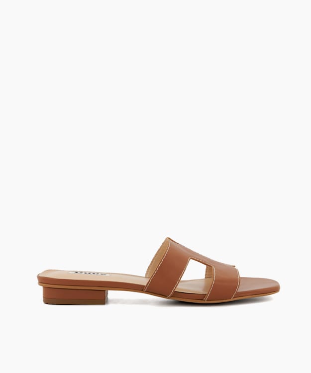 dune london Loupe - Tan Wide Fit Smart Slider Sandals