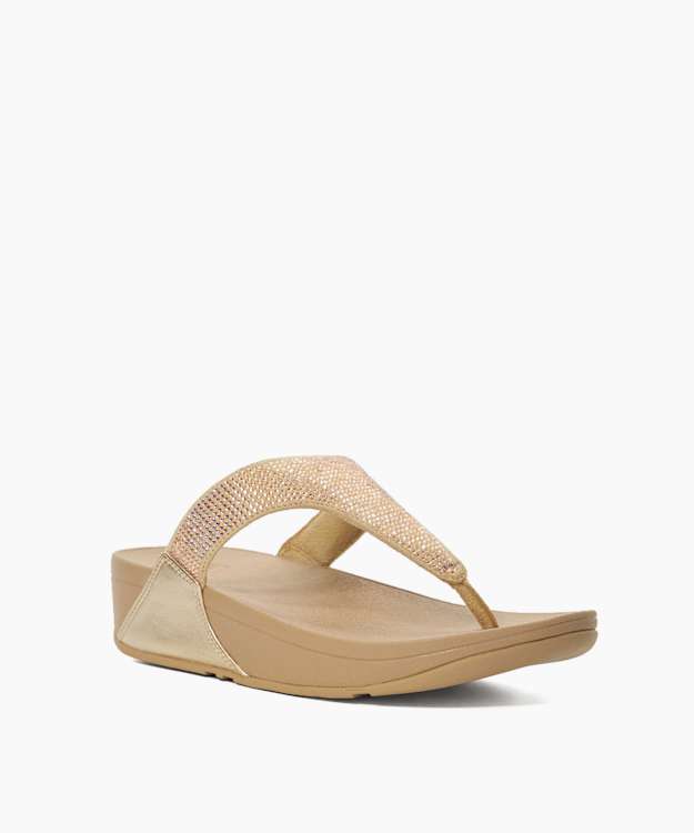 Dune London Lulu Crystal - Beige Crystal Embellished Toe-post Sandals