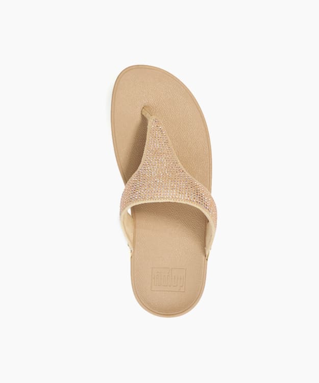 Dune London Lulu Crystal - Beige Crystal Embellished Toe-post Sandals