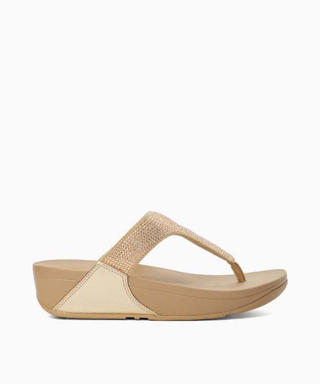 dune london Lulu Crystal - Beige Crystal Embellished Toe-post Sandals