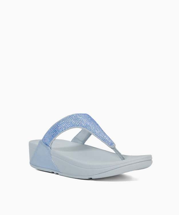Dune London Lulu Crystal Em - Blue Crystal Toe Post Sandals