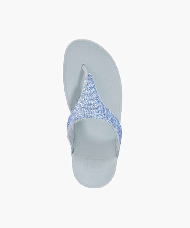 Dune London Lulu Crystal Em - Blue Crystal Toe Post Sandals