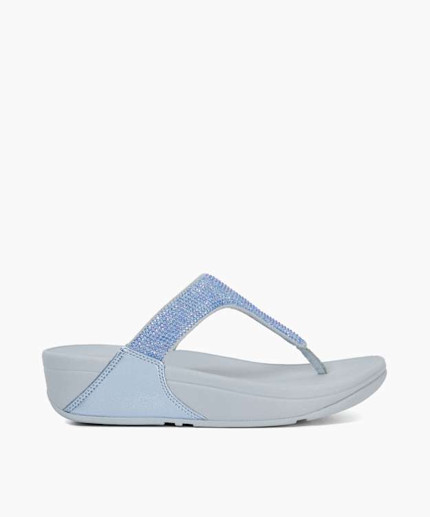 dune london Lulu Crystal Em - Blue Crystal Toe Post Sandals