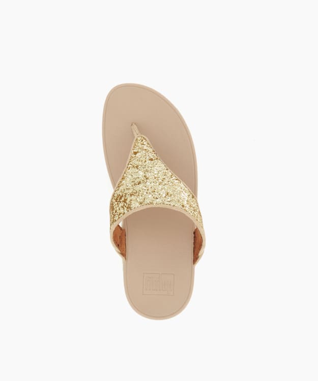 Dune London Lulu Glitter - Rose Gold Glitter Toe Post Sandals
