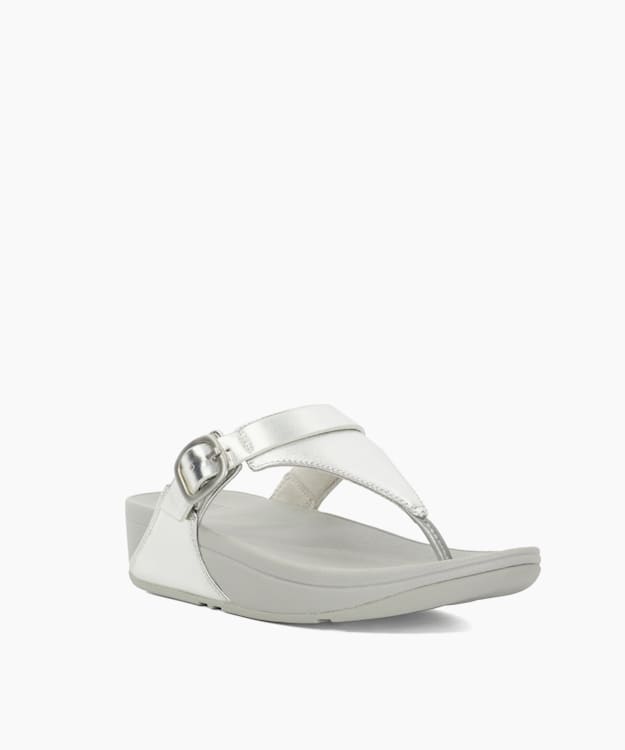 Dune London Lulu Glitter - Silver Glitter Toe Post Sandals