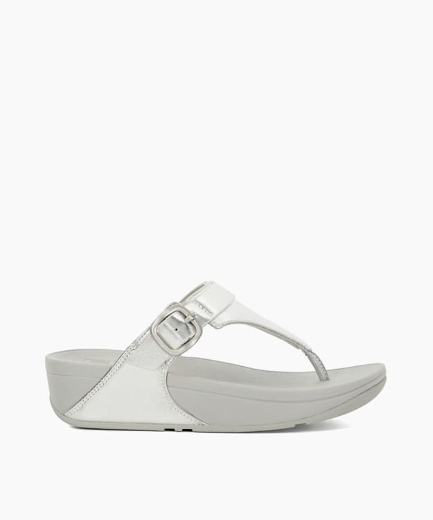 dune london Lulu Glitter - Silver Glitter Toe Post Sandals