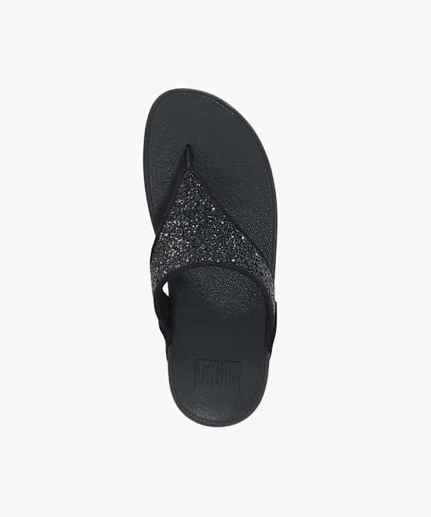 Dune London Lulu Glitter To - Black Glitter Toe Post Sandals