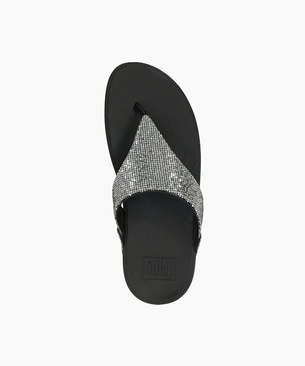 Dune London Lulu Glitterbal - Black FitFlop Diamanté Toe Post Sandals