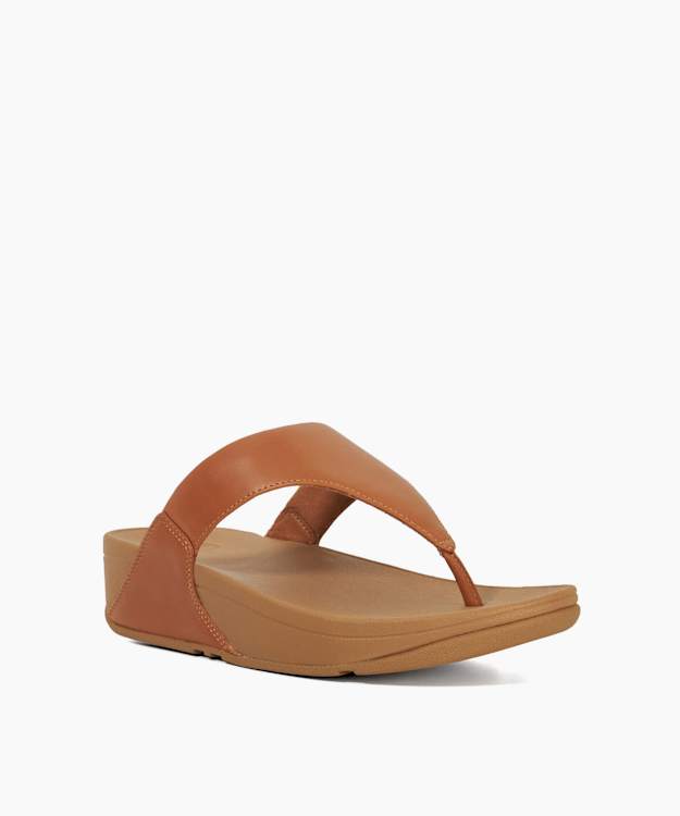 Dune London Lulu Leather To - Tan Leather Toe Post Sandals