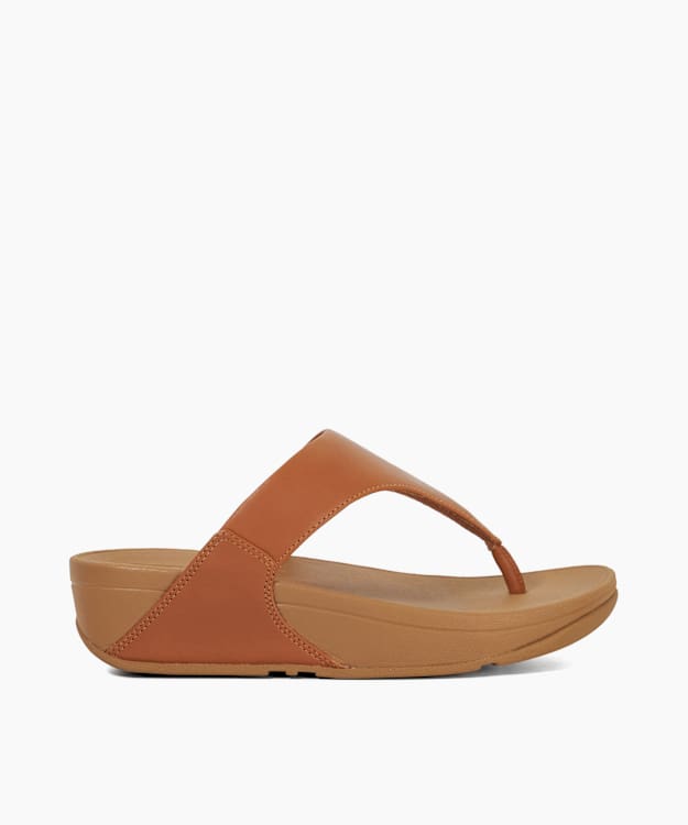 dune london Lulu Leather To - Tan Leather Toe Post Sandals