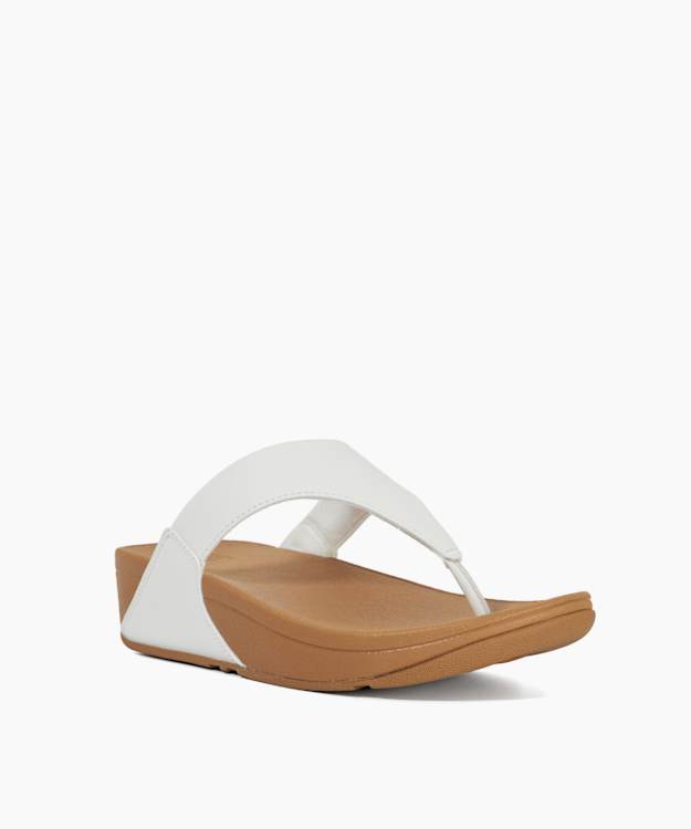 Dune London Lulu Leather To - White Leather Toe Post Sandals